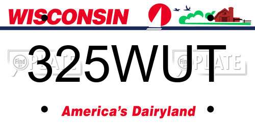 325WUT Wisconsin License Plate