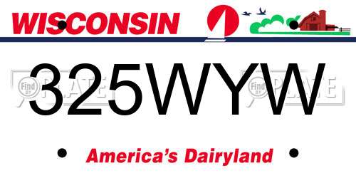 325WYW Wisconsin License Plate