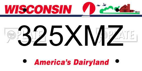 325XMZ Wisconsin License Plate