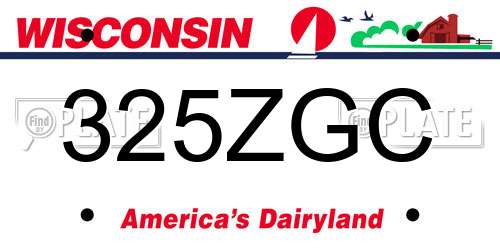 325ZGC Wisconsin License Plate