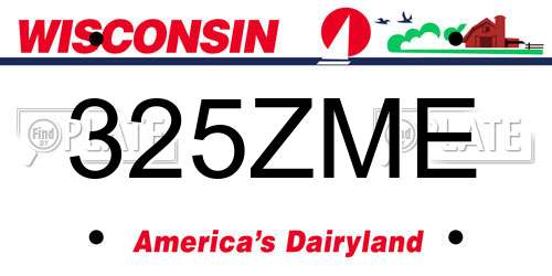 325ZME Wisconsin License Plate