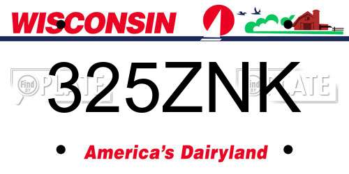 325ZNK Wisconsin License Plate