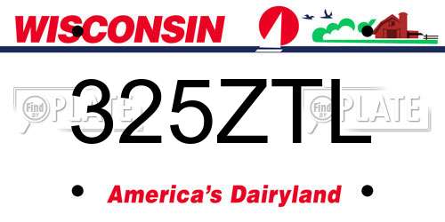 325ZTL Wisconsin License Plate