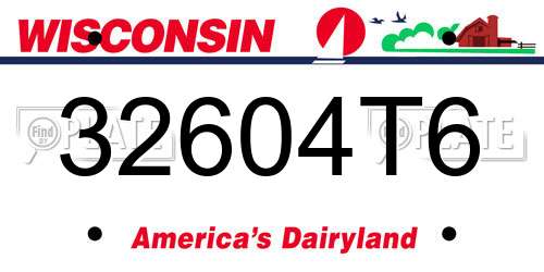 32604T6 Wisconsin License Plate