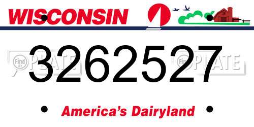 3262527 Wisconsin License Plate