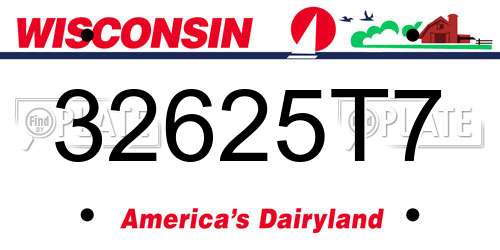 32625T7 Wisconsin License Plate
