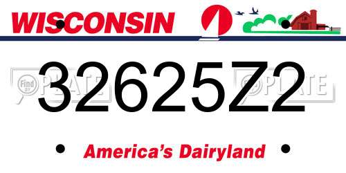 32625Z2 Wisconsin License Plate