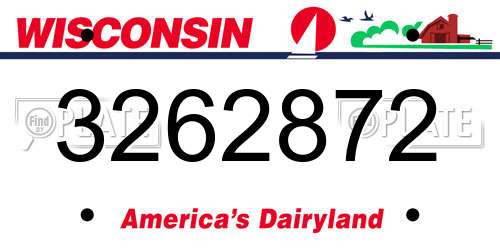 3262872 Wisconsin License Plate