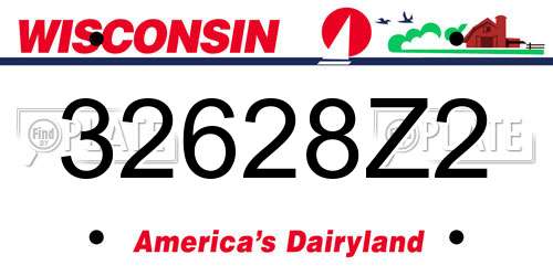 32628Z2 Wisconsin License Plate