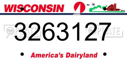 3263127 Wisconsin License Plate