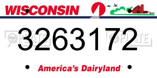 3263172 Wisconsin License Plate