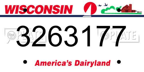 3263177 Wisconsin License Plate