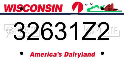 32631Z2 Wisconsin License Plate