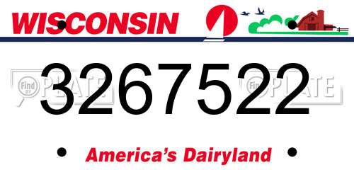 3267522 Wisconsin License Plate