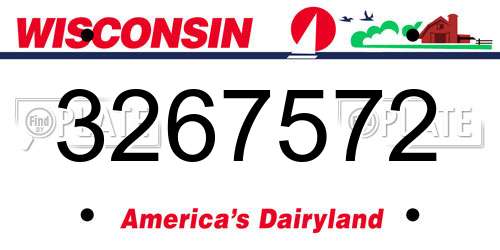 3267572 Wisconsin License Plate