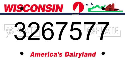 3267577 Wisconsin License Plate