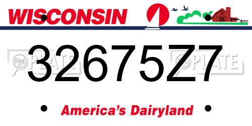 32675Z7 Wisconsin License Plate