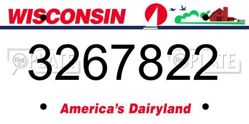 3267822 Wisconsin License Plate