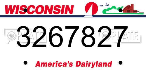 3267827 Wisconsin License Plate