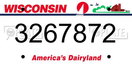 3267872 Wisconsin License Plate