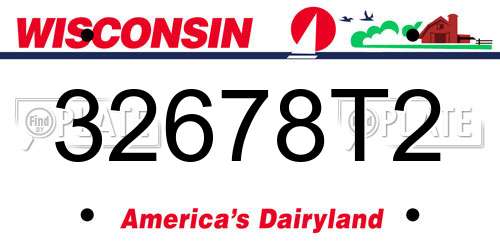 32678T2 Wisconsin License Plate