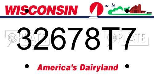 32678T7 Wisconsin License Plate