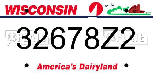 32678Z2 Wisconsin License Plate