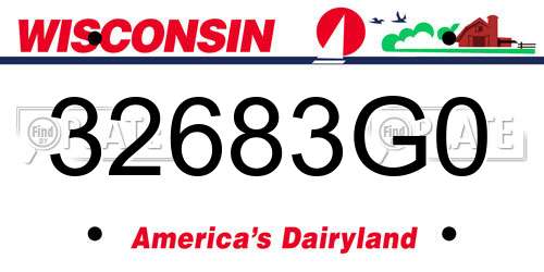 32683G0 Wisconsin License Plate