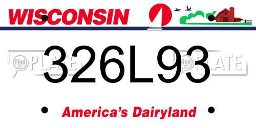 326L93 Wisconsin License Plate