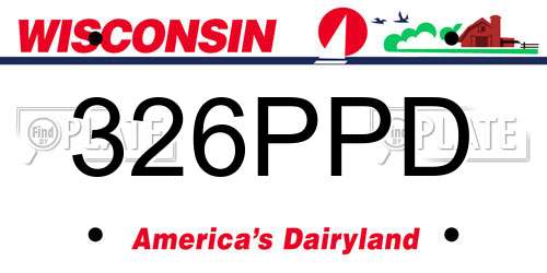 326PPD Wisconsin License Plate