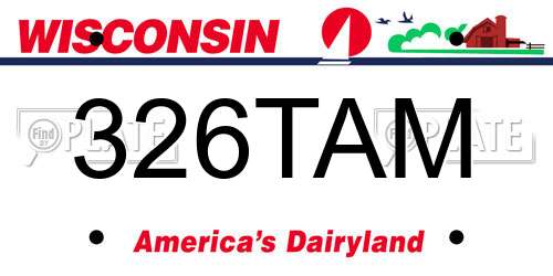 326TAM Wisconsin License Plate