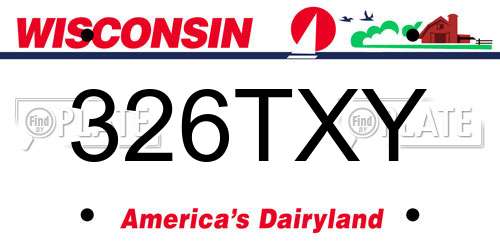 326TXY Wisconsin License Plate