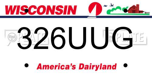 326UUG Wisconsin License Plate