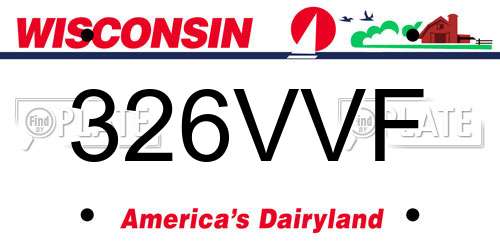326VVF Wisconsin License Plate