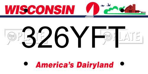 326YFT Wisconsin License Plate
