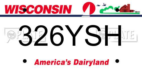 326YSH Wisconsin License Plate