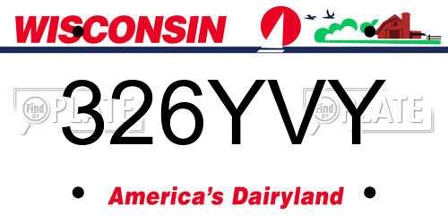 326YVY Wisconsin License Plate