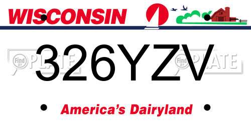 326YZV Wisconsin License Plate