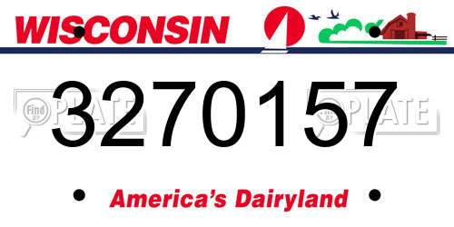 3270157 Wisconsin License Plate