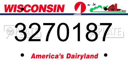 3270187 Wisconsin License Plate