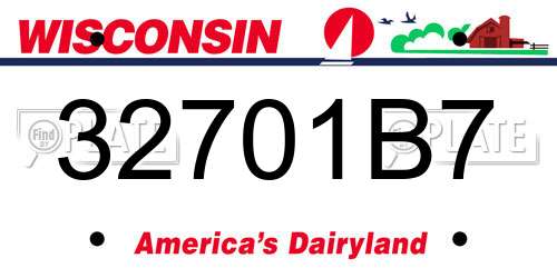 32701B7 Wisconsin License Plate