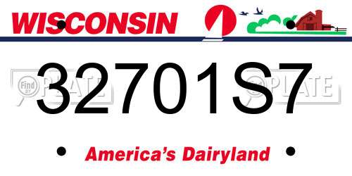 32701S7 Wisconsin License Plate