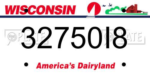 32750I8 Wisconsin License Plate