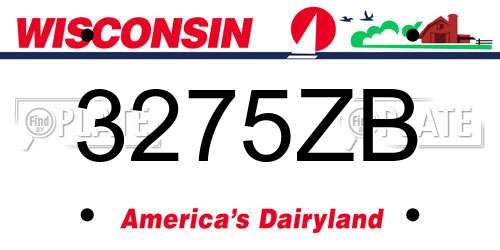 3275ZB Wisconsin License Plate