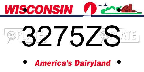 3275ZS Wisconsin License Plate