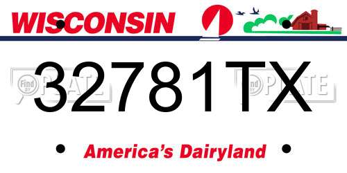 32781TX Wisconsin License Plate