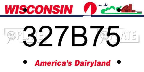 327B75 Wisconsin License Plate