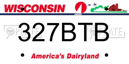 327BTB Wisconsin License Plate