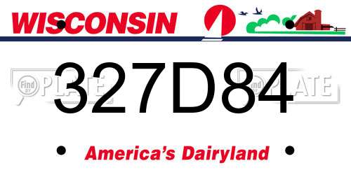 327D84 Wisconsin License Plate