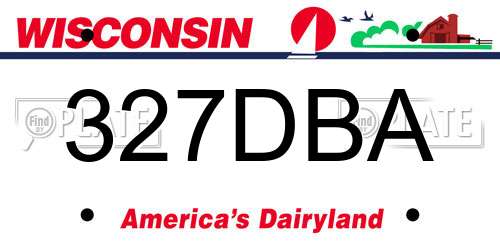 327DBA Wisconsin License Plate